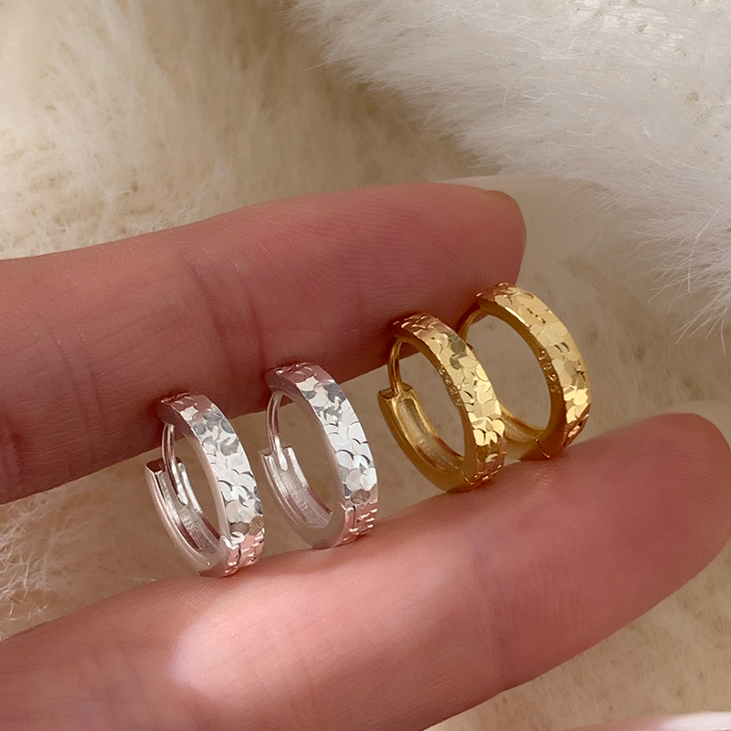 纯银镭射碎冰冰耳扣气质轻奢高级感时尚百搭耳环女小众设计感送女朋友老婆情人节七夕生日礼物