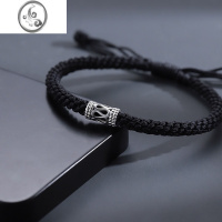 JiMi手链男潮高级感s925银冷淡风平安编织手绳复古潮流简约男生饰品