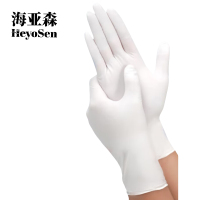 海亚森 M6004 MAX 食品级加厚一次性丁晴手套L码 50双/盒(计价单位:盒)白色