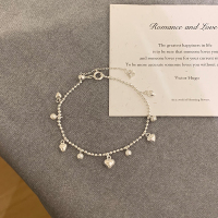 纯银爱心珍珠手链女生轻奢小众精致高颜值学生党手饰甜美配饰送女朋友老婆情人节七夕生日礼物