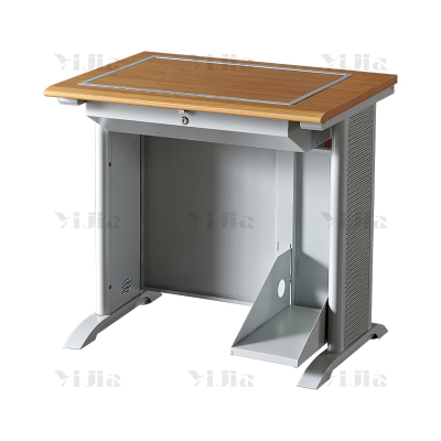 翌嘉 隐藏式翻转电脑桌培训桌教室机房多媒体办公桌C款单人位800*600*750mm