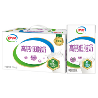 [8月生产]伊利 高钙低脂牛奶250ml*21盒/箱 加25%钙 早餐伴侣 礼盒装