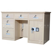 臻远 BXZ-05 钢制保险桌可投币收银财务桌1.2m白木纹五斗智能指纹锁