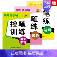 [全3册]笔画+线条+偏旁 [正版]控笔训练笔画偏旁部首线条高频字实战练习正楷入门楷书点阵控笔训练高频常用字学前班字帖硬