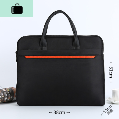 男士手提包帆布文件包女公文包A4书包袋 商务办公会议文件袋黑色NEW LAKE 黑色