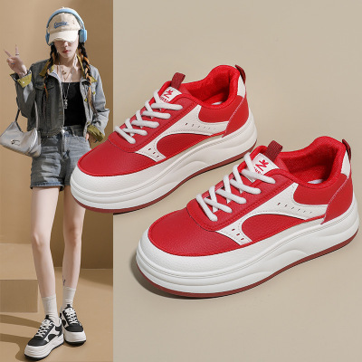 2026春季新款ins韩透气小白鞋女学生厚底百搭休闲运动板鞋