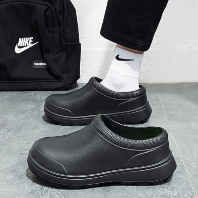 铸固 厨师鞋透气防滑防水防油厨房鞋男春秋工作鞋护士鞋雨鞋女水鞋黑色 黑色 39/40