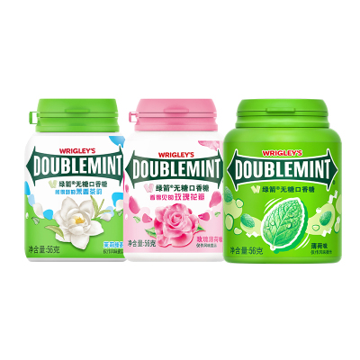 绿箭 无糖混合口香糖 约40粒56g*3瓶 木糖醇新口气 休闲零食糖果
