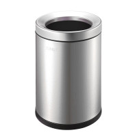 GNF垃圾桶12L不锈钢无盖垃圾桶防指纹商用家用卧室客厅厨房专用厕所卫生间 SF12-Y01 圆形桶