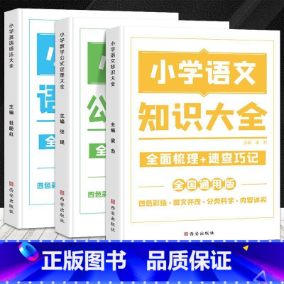 [全套3本]语文+数学+英语 小学通用 [正版]荣恒 小学知识图解大全语文数学英语语法大全1-6年级数学公式定理大全计算