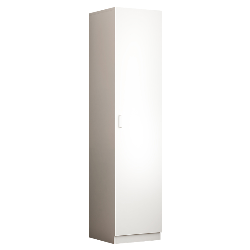 臻远ZY-MZYG-5 简约木质衣柜卧室单开门衣柜夹缝储物柜暖白色A款单门