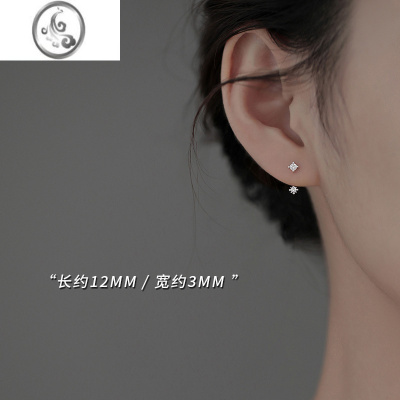 JiMi[]925银银闪钻耳钉新款2023耳环女小众高级感轻奢耳饰