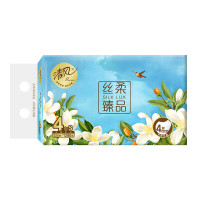 清风四层原生木浆软包抽纸无香无印花中幅80抽四层层叠设计超柔舒适4包装