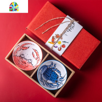 套碗单个吃饭碗陶瓷碗筷套装餐具礼品碗套装批礼盒装碗碟套装家用 FENGHOU 海鲜4碗4筷礼盒装