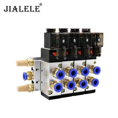 JIALELE 四位电磁阀组 4V220-08/EN 套