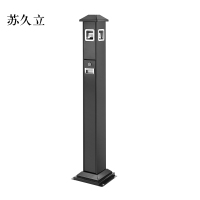 苏久立不锈钢垃圾桶烟蒂柱灭烟桶带烟灰缸室外电梯口立式黑色屋顶黑色四边固定