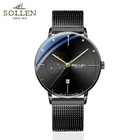 梭伦(SOLLEN)手表男自动机械表新款时尚商务休闲男表潮防水概念简约超薄SL-305