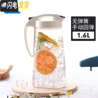 三维工匠塑料大容量家用水壶可高温冷水壶凉水茶杯果汁扎壶凉白开 1.6凉水壶