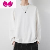 七斓320gt恤男长袖秋无性别速干体恤潮牌简约白色情侣打底衫