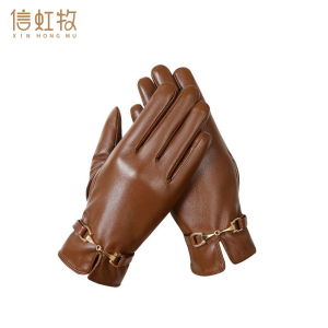 信虹牧 pu皮女士手套防风保暖 均码 双
