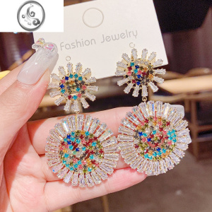 JiMi设计感民族风夸张圆圈耳环女韩国网红高级感个性长款显瘦耳钉耳饰 民族风耳环D2--107