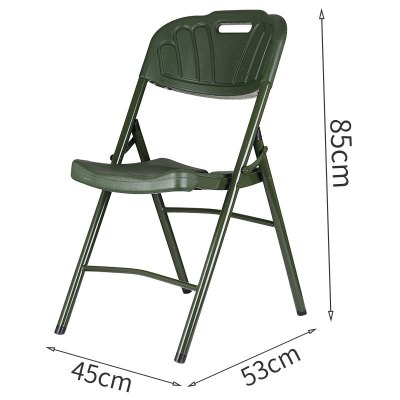 易企采 作战折叠椅吹塑军绿色便携式野营餐桌作业桌椅户外指挥桌电脑椅培训折叠椅户外活动宣传椅