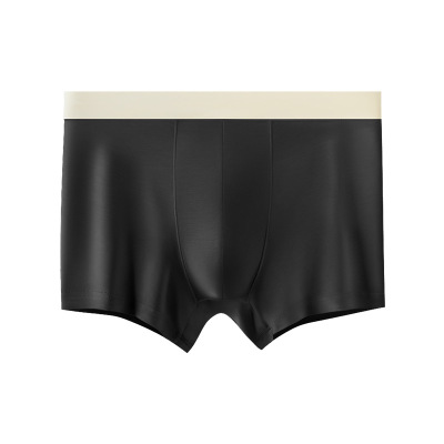 无感腰带男士内裤定制贴牌中山内裤拼色莫代尔桑蚕丝平角裤