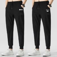 休闲裤男士薄款2026夏季印花宽松大码束脚九分束脚运动哈伦裤