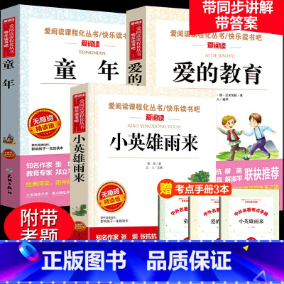全套3册 童年+爱的教育+小英雄雨来 [正版]童年 高尔基原著快乐读书吧爱的教育六年级必读课外书6上阅读书籍单本老师人民