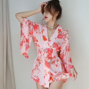 长夜漫漫新款日式和服诱惑性感情趣内衣可爱俏皮角色扮演代发1217 粉色 均码(80-120斤)