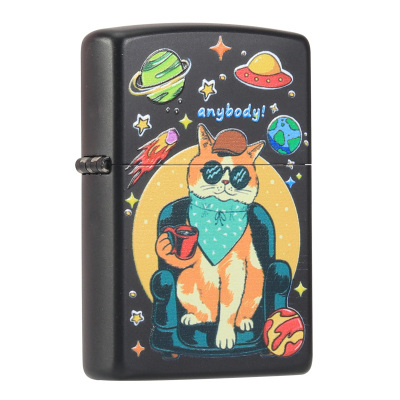 Zippo打火机正版彩印总裁猫zppo芝宝煤油防风火机zopoo送男友zip