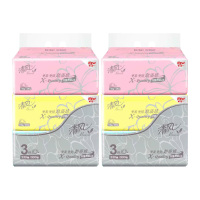 清风抽纸三层110抽*3包*8提超质感细腻厚韧舒软AR33LS