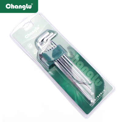 长鹿镜面球形内六角扳手 (加长) 402103 9PCS 套