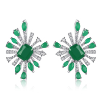 Verona Reine意大利轻奢珠宝碧姬银耳钉S925纯银耳饰电镀18K金镶嵌晶钻时尚银耳饰送自己,送闺蜜,送女友