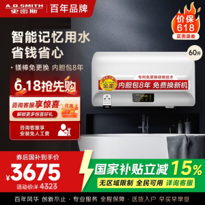 AO史密斯60升电热水器 专利免更换镁棒 金圭内胆 全隐藏安装 大屏触控 双驱速热节能 E60EDX 遥控预约