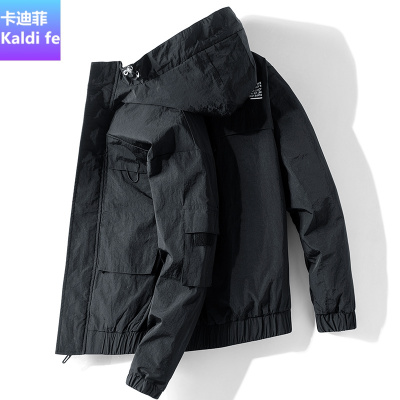 厂家自发-男士外套潮流休闲运动夹克男简约2021秋季新款纯色外搭上衣男百搭男装运动夹克迈诗蒙