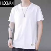 HLCOMAN夏季超薄款棉感短袖T恤男上衣服2025新款圆领套头冰丝休闲体恤衫