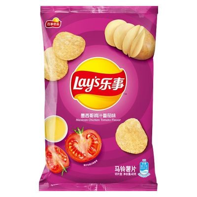 乐事薯片多口味休闲零食小吃办公室休闲零食 番茄味40g*10袋