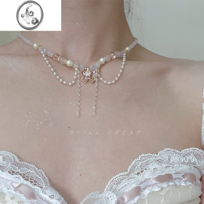 JiMiSTILL[爱丽丝舞会]法式甜美蝴蝶项链女学生闺蜜双层锁骨链颈链