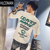 HLCOMAN潮牌短袖T恤男士夏季2025新款图案圆领印花上衣百搭潮流ins打底衫