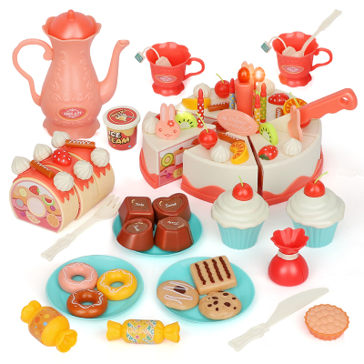纽奇（Nukied）儿童过家家玩具切切乐生日蛋糕下午茶玩具女孩3-6岁礼物DIY手工创意DIY蛋糕切切乐套装