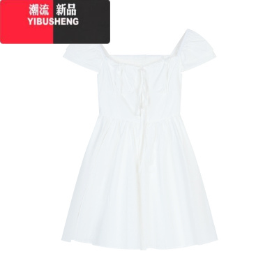 YIBUSHENG气质白色方领初恋裙连衣裙女季新款气质收腰A字裙短裙
