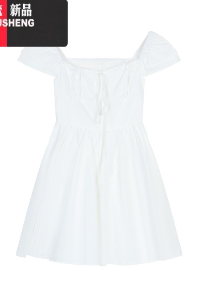 YIBUSHENG气质白色方领初恋裙连衣裙女季新款气质收腰A字裙短裙