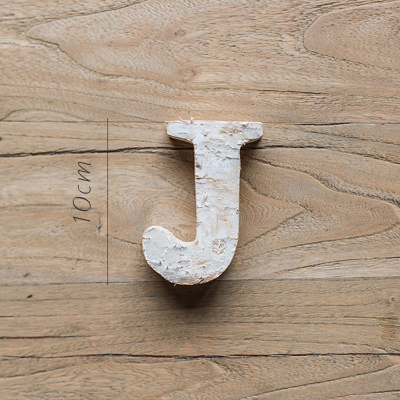 家柏饰(CORATED)原木装饰字母 白桦木树皮摆件墙饰 道具DIY北欧ZAKKA 桦J