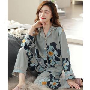 啄木鸟纯棉睡衣女款2025新款长袖春秋季大码女士可外穿家居服套装