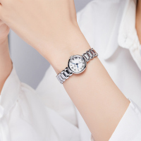 依波表EBOHR手表女卡纳系列女士石英表国表小圆表生日礼物腕表送女友520礼物 流光银 5180142
