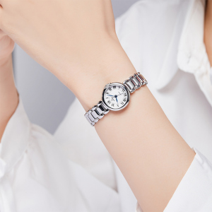 依波表EBOHR手表女卡纳系列女士石英表国表小圆表生日礼物腕表送女友520礼物 流光银 5180142 流光银51801426