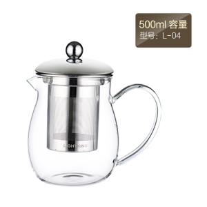 KAMJOVE/金灶 L系列 明尊 飘逸杯 泡茶壶 茶道杯 耐高硼硅热玻璃茶具 304食品接触用不锈钢内胆 过滤花茶壶