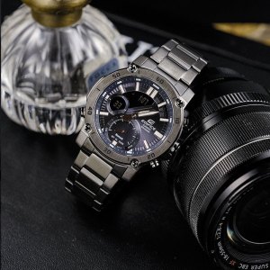 卡西欧CASIO旗舰店手表男 新款EDIFICE 时尚蓝牙多功能手表赛车联名八角 休闲商务防水日韩石英表男ECB-20