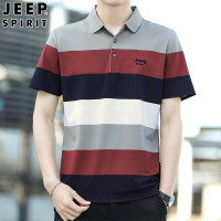 JEEP SPIRIT男士2025夏季短袖POLO衫中青年款商务潮流时尚T恤